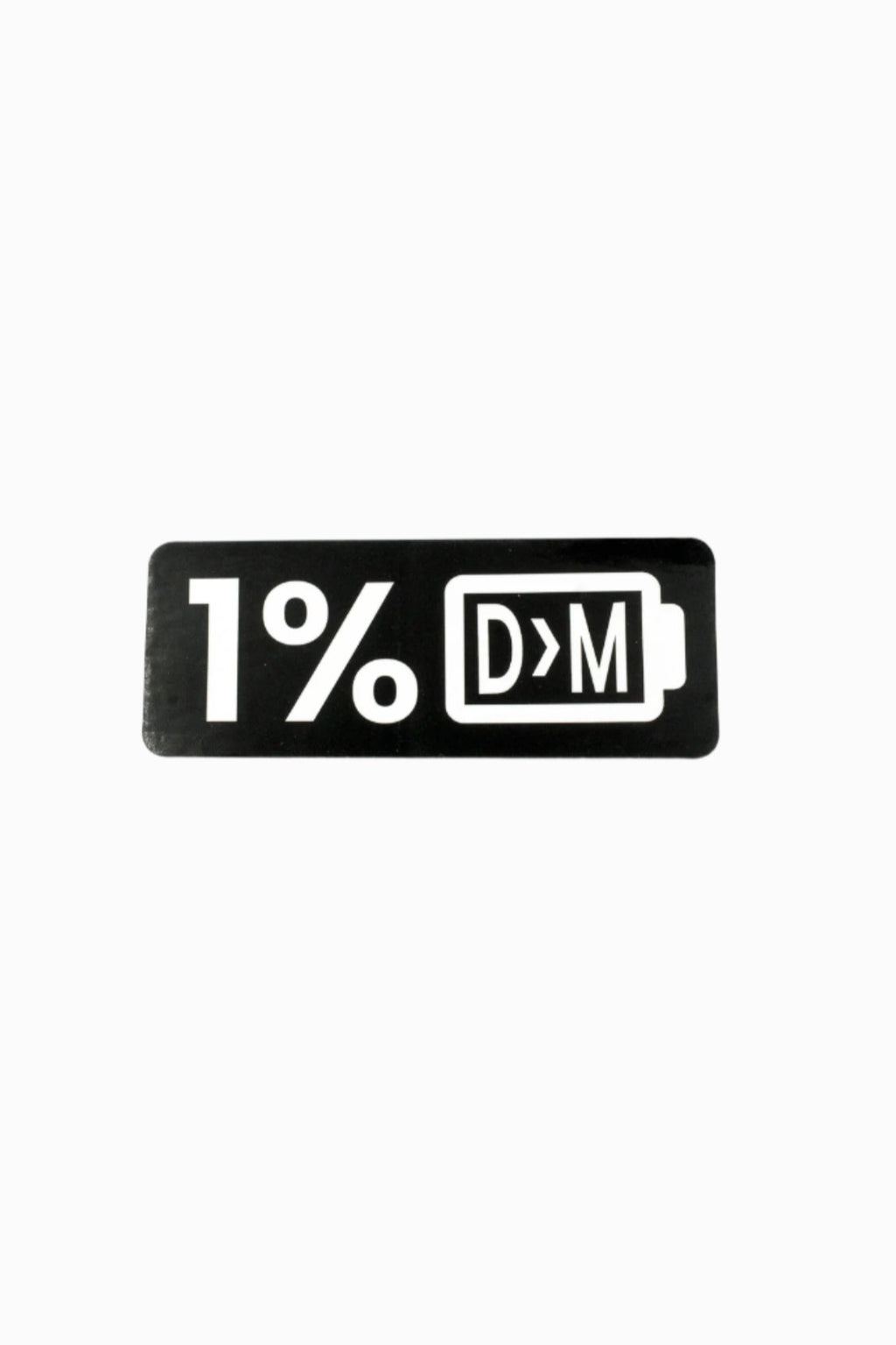 1% D > M Battery Sticker