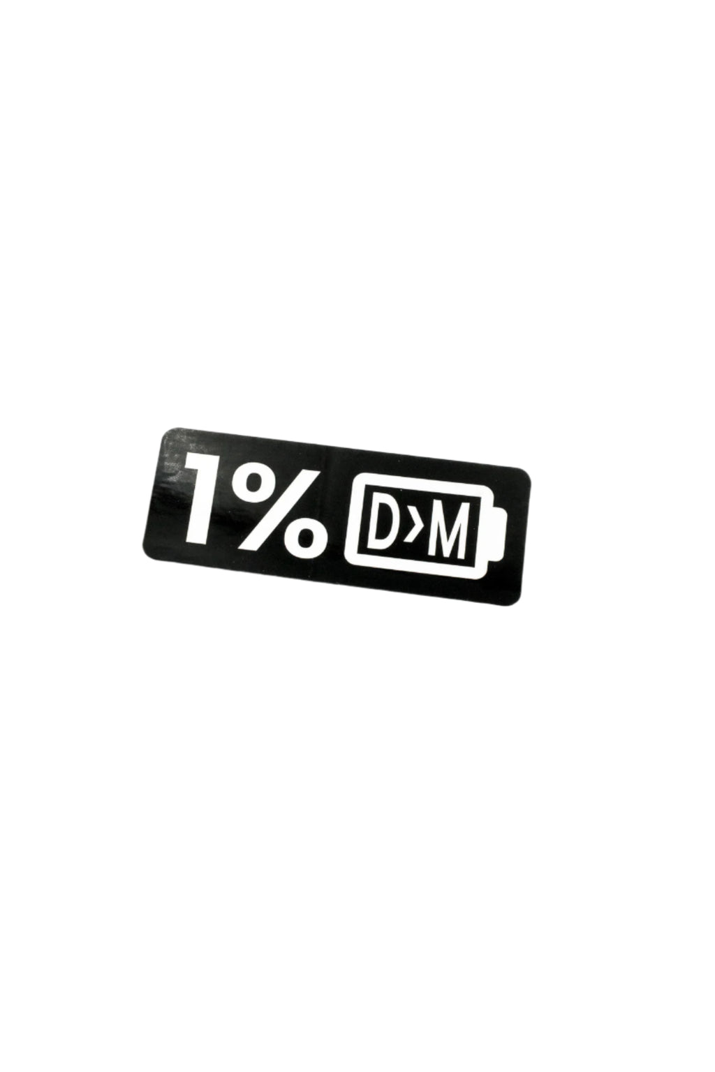 1% D > M Battery Sticker