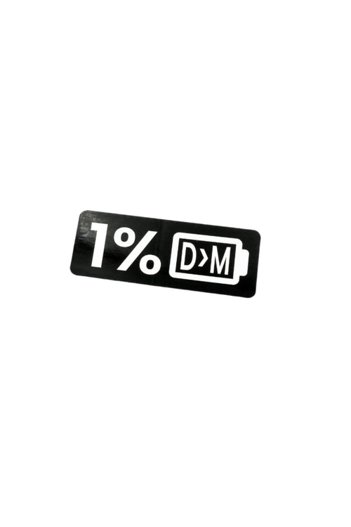 1% D > M Battery Sticker