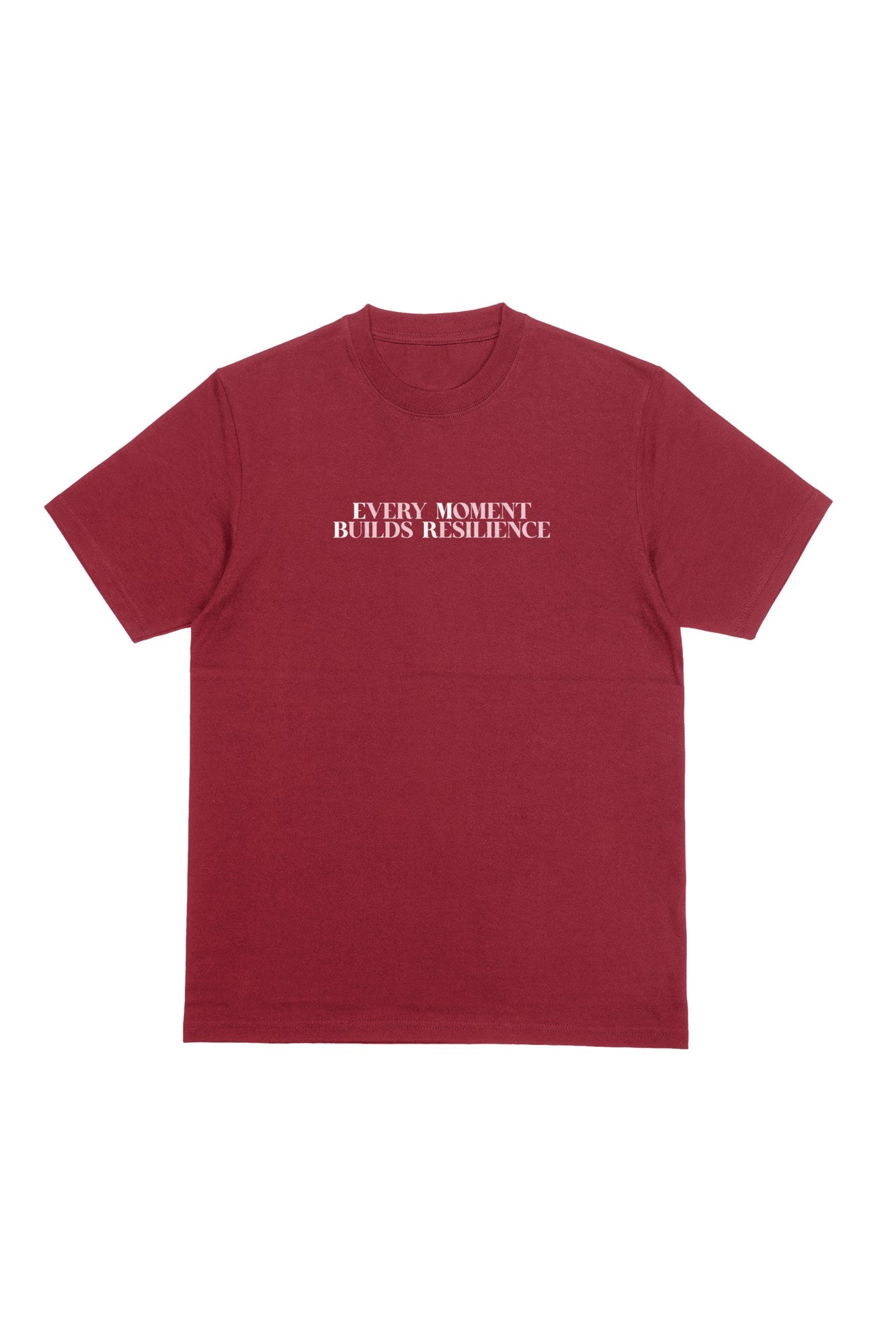 EMBR Wine Repeat Tee in Chili, front
